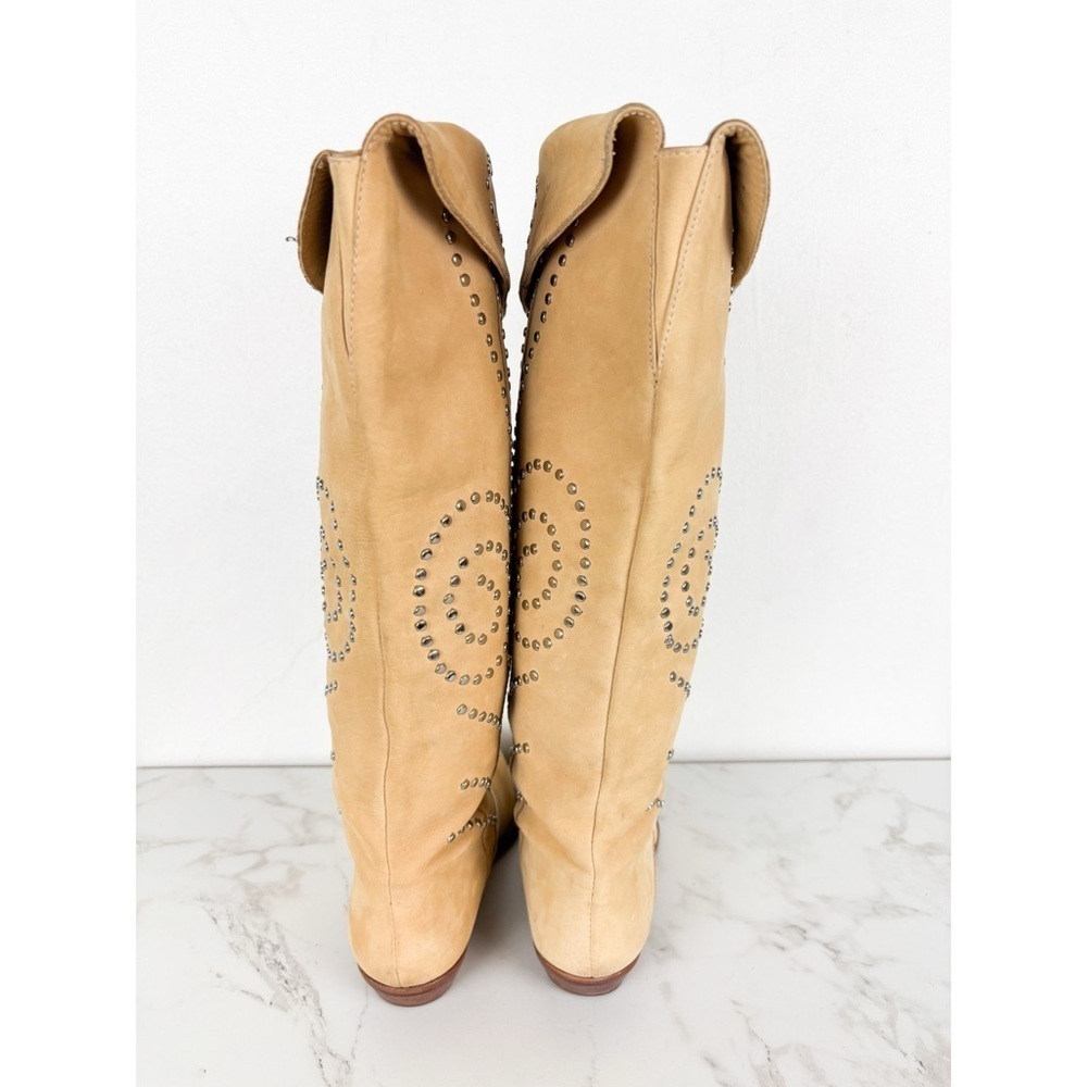 Vintage Circle S Studded Genuine Leather Cowboy Boots Sz 7 - Picture 4 of 9